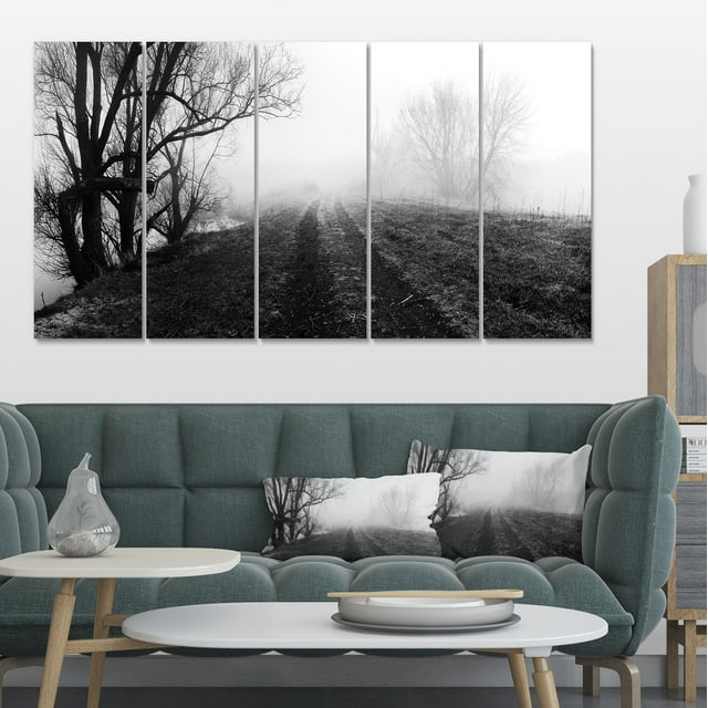 Paysage Brumeux Noir et Blanc - Impression sur Toile