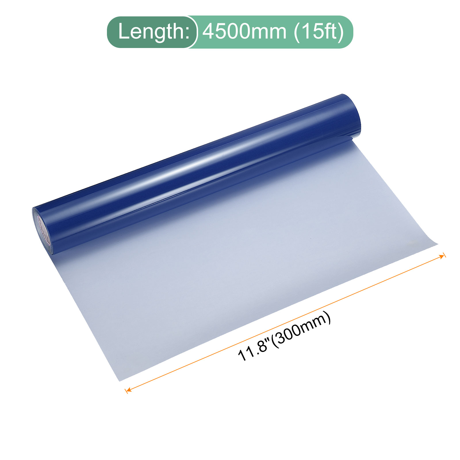 Uxcell HTV Heat Transfer Vinyl 11.8" x 15ft Roll PU Blue Iron on Vinyl for All Cutter Machine, Easy to Cut & Weed