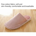 thumbnail image 3 of Women's Striped Linen Comfortable Antislip Cotton Slippers, Closed-Toe Spa Slippers, Machine Washable, 3 of 9