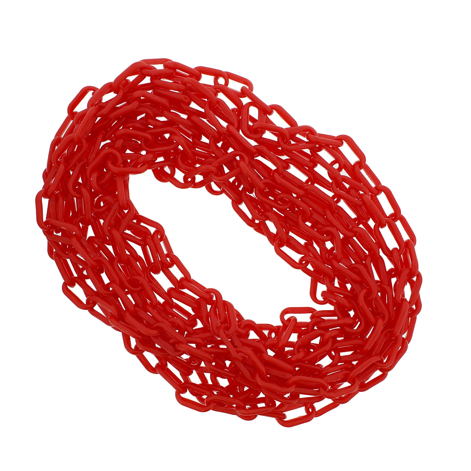 BISupply Plastic Chain Links Crowd Control Halloween Chain Red 25’ Ft