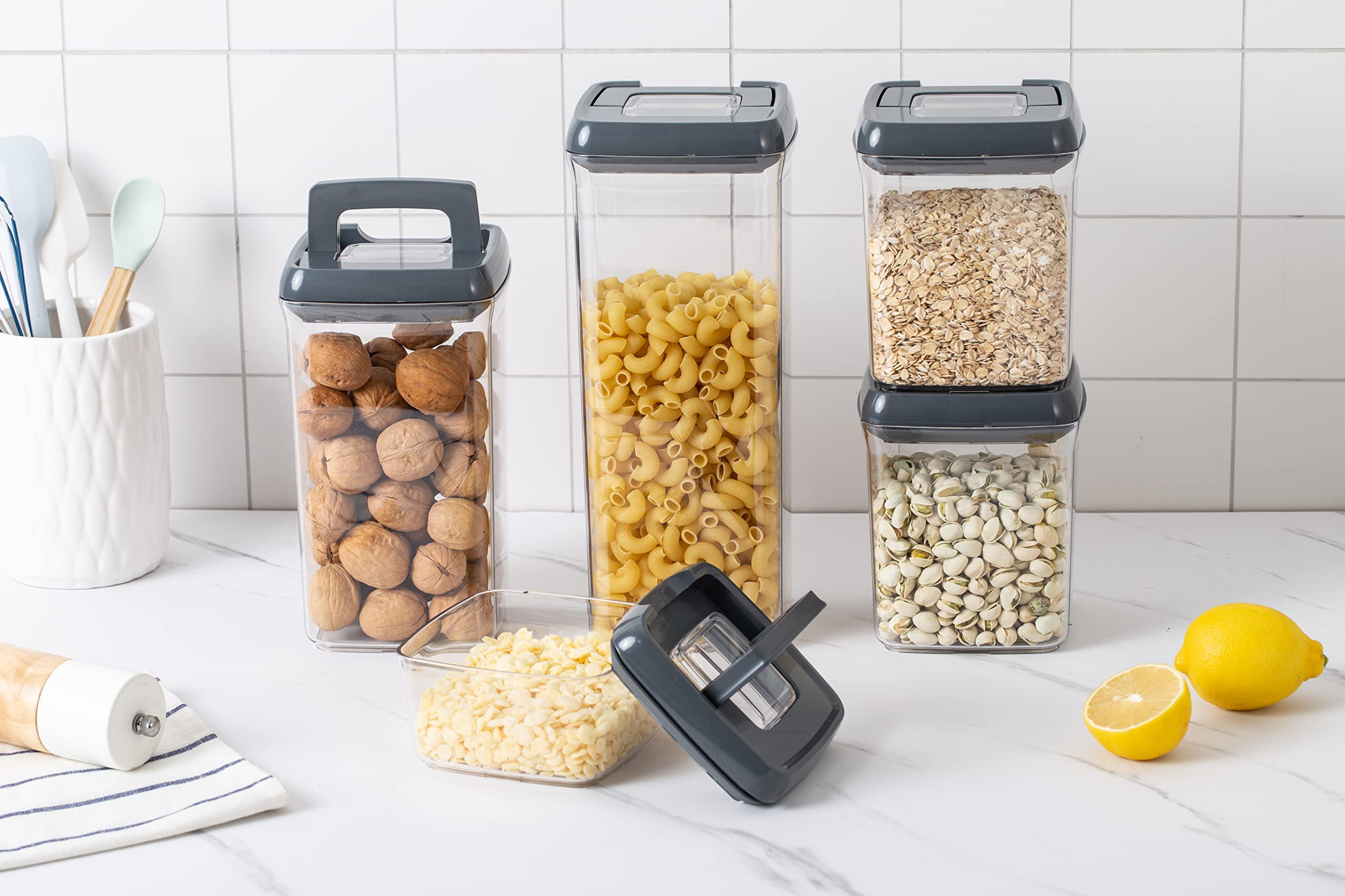 Airtight Food Storage Containers With Latch Lock Pantry - Temu