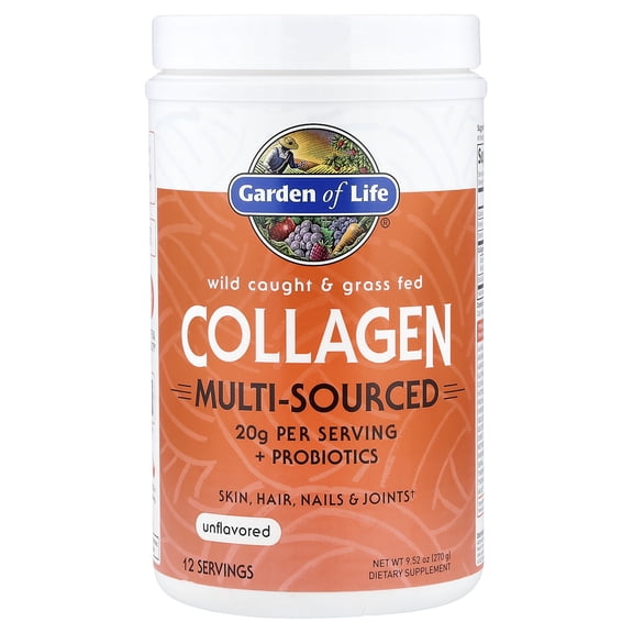 Garden of Life Wild Caught & Grass Fed Collagen, Multi-Sourced, Unflavored, 9.52 oz (270 g)