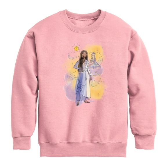 Disney Wish - Asha And Star - Toddler & Youth Crewneck Fleece Sweatshirt