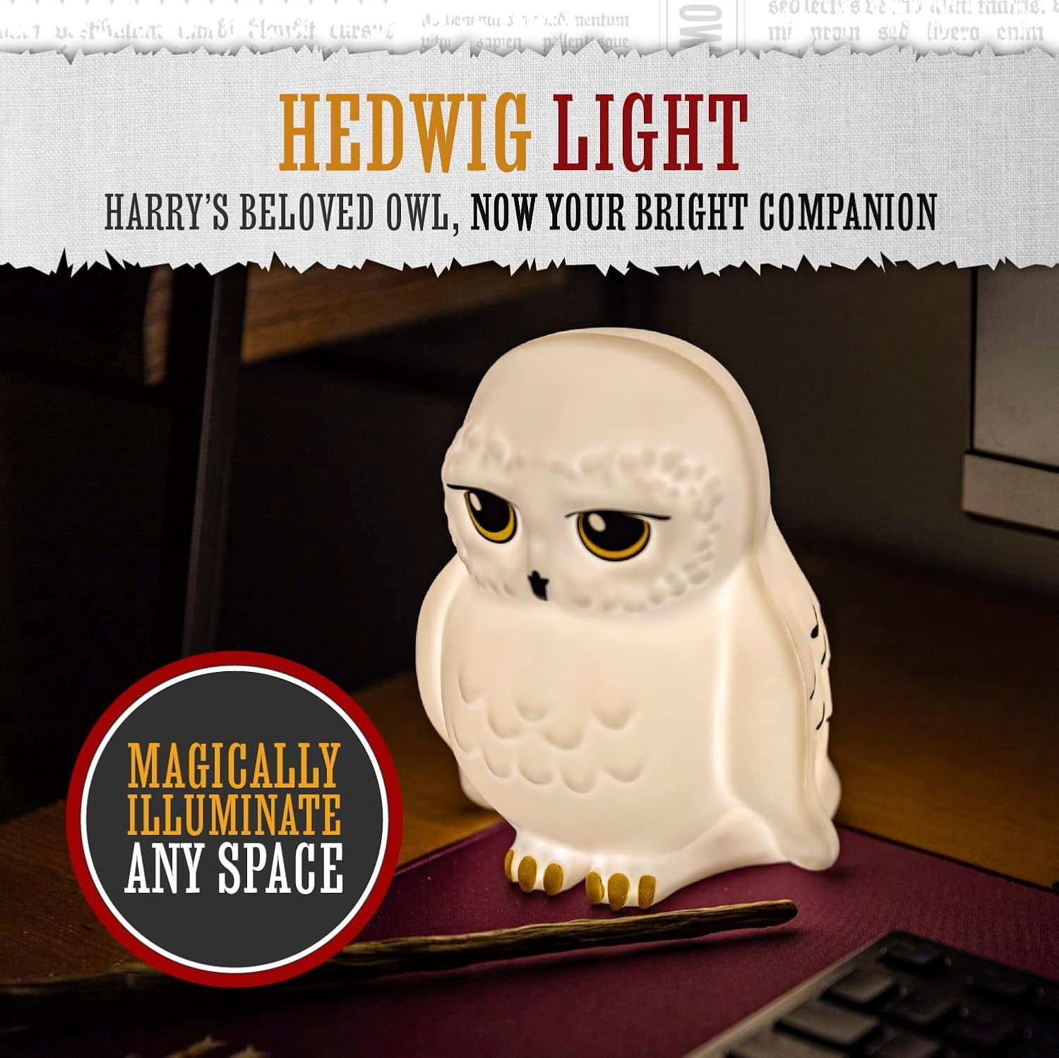 Harry Potter Hedwig Night Light – Officially Licensed Harry Potter Decor Gift, Bedroom Portable Mood Light for Kids, Battery Powered | Paladone