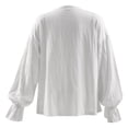 thumbnail image 5 of AINIYS Boys Girls Crewneck Shirt for Kids Medieval Ruffled Long Sleeve Renaissance Vintage Blouse Tops White 110, 5 of 8