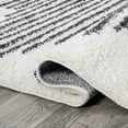 thumbnail image 6 of JONATHAN Y MOROCCAN HYPE 3 x 5 Area Rug, Elm Diamond Stripe Geometric Shag - White/Gray, MOH408A-3, 6 of 10