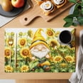 thumbnail image 2 of Sunflower Gnomes Placemats Set of 4 Spring Summer Botanical Florals Place Mats Indoor Wipeable Table Mats Washable Cloth Dining Table Placemats for Kitchen Holiday Party Home Decor 13x19 Inch, 2 of 9