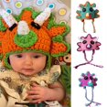 thumbnail image 2 of Fun Dinosaur Hat Slouchy Children Costume Hats Halloween Gift Warm Large Crocheted Hat Slouchy Hat Halloween Photo Props Purple, 2 of 4