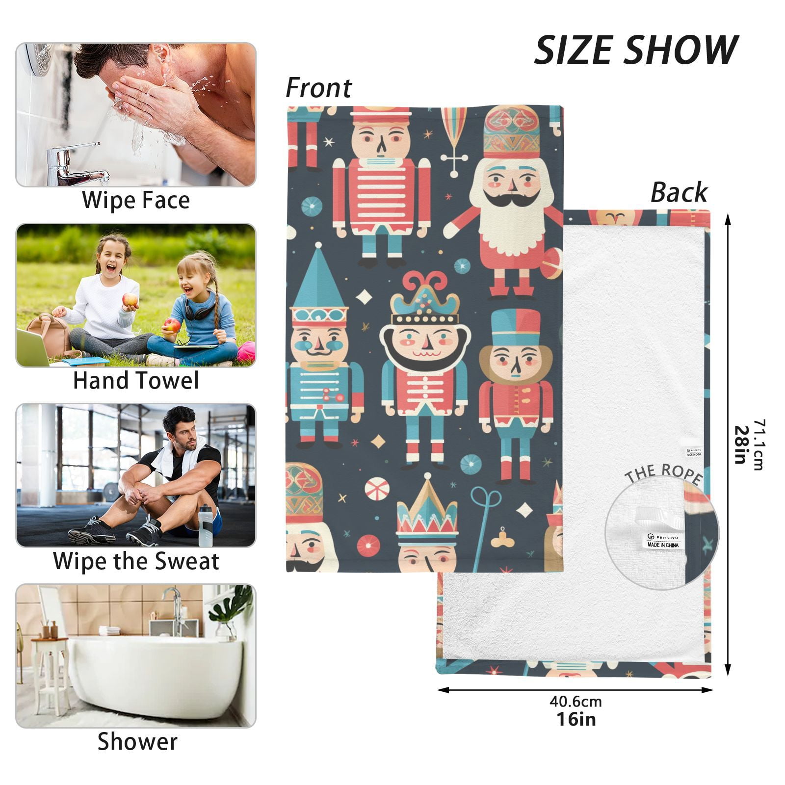 Villain Cartoon Hand Towels Cotton Bath Towels Large Face Towels Absorbent for Bathroom 2 Packs