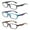 Black,Tortoise and Blue, variant on EYE ZOOM 3 Pack Retro Rectangular Plastic Frame Blue Light Blocking and Anti UV Reading Glasses, Multi color, +1.50