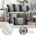 thumbnail image 5 of Outdoor Pillow Covers 24x24 Set of 2, Black Gray Ombre Waterproof Patio Throw Pillow Covers for Couch Sofa Chair, Vintage Country Wooden Decorative Pillowcases for Throw Pillows, 5 of 9