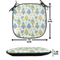 thumbnail image 5 of Christmas Chair Seating Cushion Set of 12, Trees and Presents with Ornaments, Seat Pads for Office with Anti-slip Backing, 16"x16", Sky Blue Yellow Green, by Ambesonne, 5 of 7