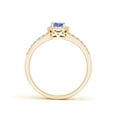 thumbnail image 2 of ANGARA Natural Oval Tanzanite Split Shank Halo Ring in 14K Yellow Gold for Women (Size-6x4mm) | December Birthstone, Birthday, Anniversary, Jewelry Gift for Women | Natural Tanzanite Ring, 2 of 4