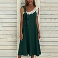 thumbnail image 6 of Kukoosong Summer Dresses for Women Casual V-Neck Sleeveless A-Line Tea-Length Dress with Ruffles and Belt Beach Vacation Tank Dresses, 6 of 7