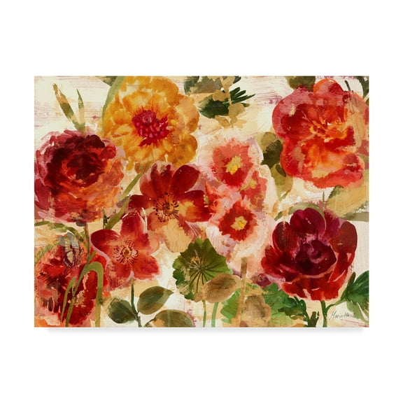 Trademark Fine Art 'Summer Garden Red' Canvas Art by Marietta Cohen Art And Design