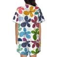 thumbnail image 6 of Fuzoiu Colorful Butterflies Print Women's Short-Sleeved Pajama Set,Lounge Sleepwear Set,Womens Pajama Sets 2 Piece,Button-Up Top and Shorts with Pockets-Medium, 6 of 7