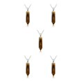 thumbnail image 2 of yingyy Hexagon Column Charm Exquisite Men Handmade Holiday Anniversary Hanging Pendants Pointed Colorful Crystal Chain Brown 5Set, 2 of 6