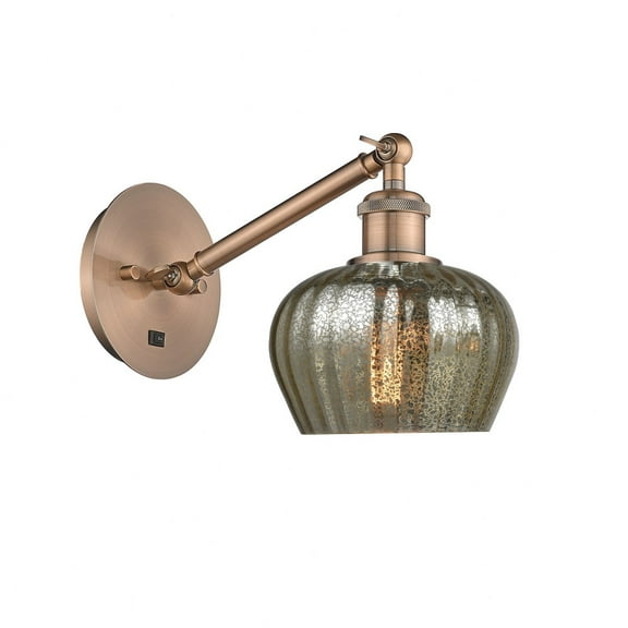 317-1W-AC-G96-LED-Innovations Lighting-Fenton - 1 Light Wall Sconce In Art Nouveau Style-9.88 Inches Tall and 6.5 Inches Wide Antique Copper Mercury