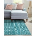 thumbnail image 3 of Rugs.com Moroccan Trellis Collection Rug – 8' x 10' Turquoise Medium Rug Perfect For Living Rooms, Large Dining Rooms, Open Floorplans, 3 of 7