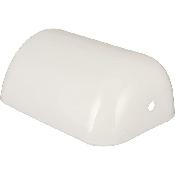 Aspen Creative 23601-11, Replacement Cased Opal Glass Shade For Bankers & Pharmacy Lamps, 8-3/4"L x 5-1/4"W x 3-1/8"H, WHITE