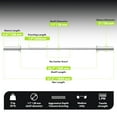thumbnail image 3 of HANDBODE Olympic Barbell Bar 4 ft Weightlifting Bar for Powerlifting, Bench Press, Deadlift, Squat - 500 lb Capacity, Home & Gym Strength Training, Silver, 3 of 10