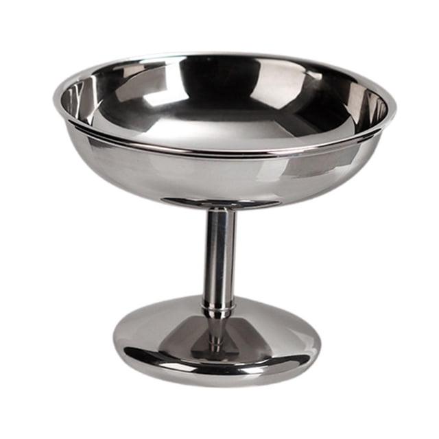 Vaso de postre redondo de acero inoxidable con base ancha y pesada, ideal para fiestas en casa, 4.1 x 3.2 pulgadas, multifuncional.