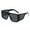 Black - 14.5cm, variant on Forestwhale Rectangle Oversized Shield Sunglasses with Side Stylish & Cool Square for Women Men Futuristic Rectangula Flat Top One Piece Shades Black