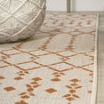 thumbnail image 7 of JONATHAN Y SANTA MONICA 5' Round Area Rug, Ourika Moroccan Geometric Textured Weave - Cream/Orange, SMB108O-5R, 7 of 7
