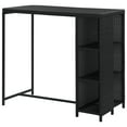 thumbnail image 2 of vidaXL Bar Table with Storage Rack Black 120x60x110 cm Poly Rattan, 2 of 4