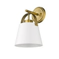thumbnail image 2 of Z Lite 726-1S-MW-HBR 8 in. Z-Studio 1 Light Wall Sconce Wall Light, Matte White & Heritage Brass, 2 of 5
