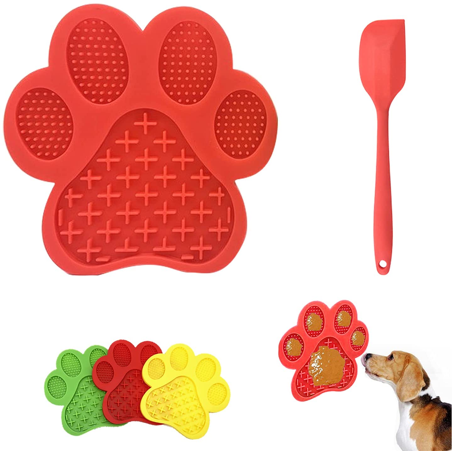 Lick Mat, Dog Lick Mat and Spatula, Dog Lick Mat with Suction Cups, Pet