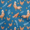 thumbnail image 1 of oneOone Cotton Silk Medium Blue Fabric Hen Craft Projects Decor Fabric Printed By The Yard 42 Inch Wide-HY, 1 of 5