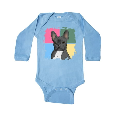 

Inktastic Blue French Bull Dog Gift Baby Boy or Baby Girl Long Sleeve Bodysuit