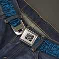 thumbnail image 2 of Buckle-Down Belt, Seatbelt Buckle Belt, Zebra Turquoise, 30 to 44 Inches, 2 of 9