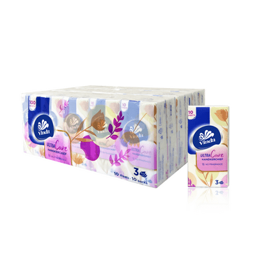 3-Ply Ultra Care Pocket Tissues, Travel Size (30 Packs of 10 Tissues)