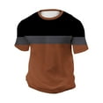 thumbnail image 4 of Hfnxid Men's Big and Tall T Shirts Waffle Short Sleeve Shirt Color Block Stretch Sport Tops Casual Lightweight Basic Tee Shirts Coffee S, 4 of 7