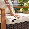 thumbnail image 5 of Unnifurnzi Outdoor Wicker Couch-3 Seater High Back Patio Couch Patio Sofa for Deck Porch Garden Balcony Poolside-Brown/Beige, 5 of 7