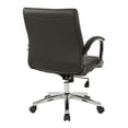 thumbnail image 3 of Executive Low Back Chair in Black Faux Leather with Chrome Arms and Base K/D, 3 of 4