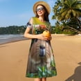 thumbnail image 4 of Lsque Flower Crown Guinea Pig Print Women's Casual Dress T-Shirt Summer Short Sleeve Scoop Neck Swing Dresses, 4 of 6