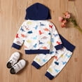 thumbnail image 4 of Fall Outfits For Baby Girls Boys Long Sleeve Dinosaur Prints Tops And Pants 2Pcs Set Outfits E Girls Clothing White 3 Months-6 Months, 4 of 7