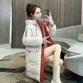 thumbnail image 5 of Miluxas Womens Coat Women's Comfy Stylish Autumn and Winter Long Sleeve Button Pocket Keep Warm Casual Long Cardigan Tops White 8(L), 5 of 5