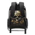 thumbnail image 2 of Sikiie Vintage Gold Leaf Skull Clear Backpack, Transparent Bookbag for School for Women Men, Capacity Clear Bag for College, Travel, 2 of 7