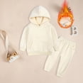 thumbnail image 2 of CAUYDY 3 6 9 12 18 Months Toddler Boys Fall Winter Clothes 2T 3T 4T 5T Baby Long Sleeve Top Joggers Pants 2PCS Cute Set Newborn Outfits Beige for Sizes 18-24 Months, 2 of 7