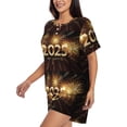 thumbnail image 2 of Lsque Happy New Year 2025 B Women's Short-Sleeved Pajama Set - 2 Piece Soft and Lightweight Sleepwear Set-Small, 2 of 9