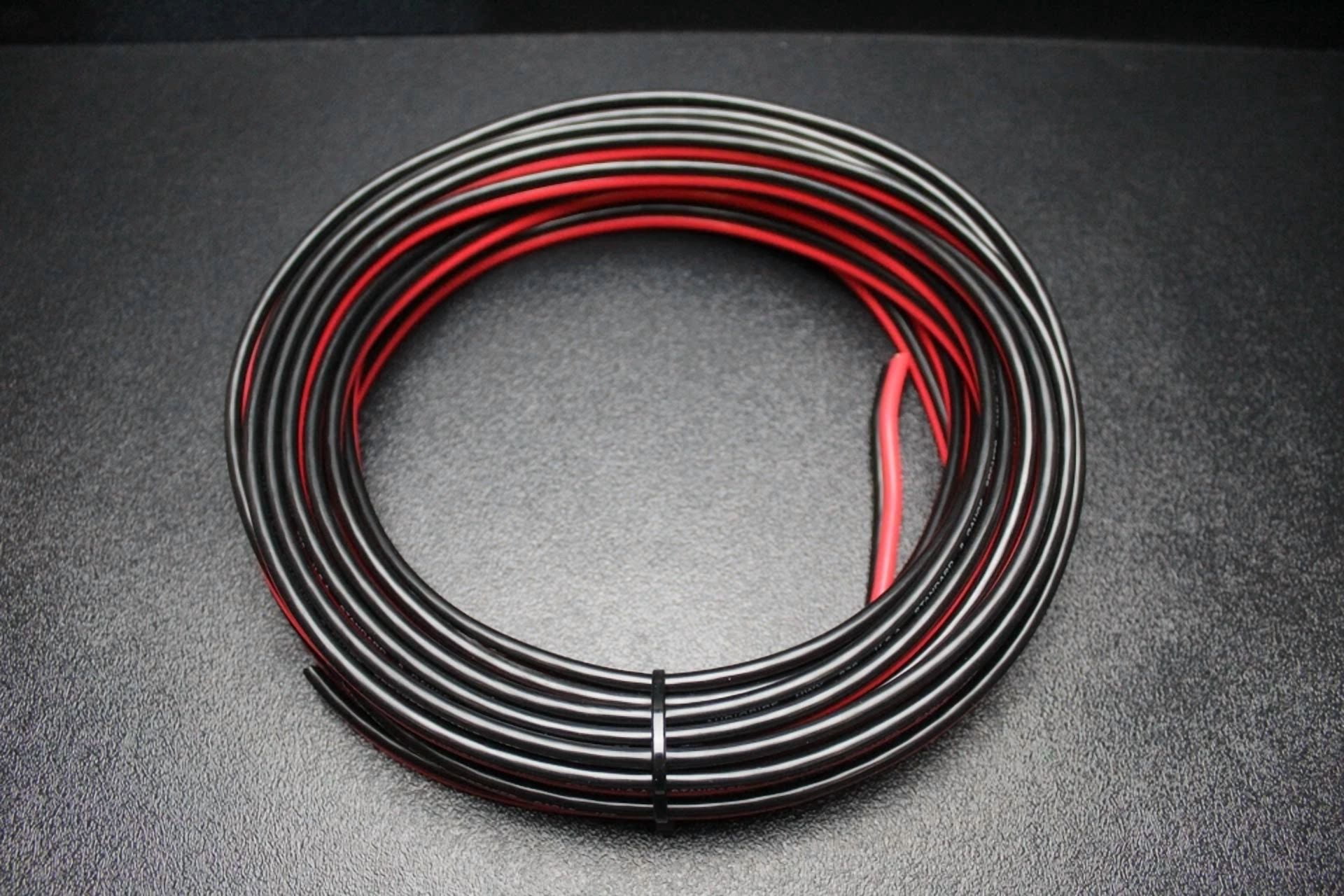 8 Gauge Red Black Speaker Wire Per 5 Ft Awg Cable Power Ground Stranded Copper