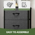 thumbnail image 3 of Uforic 4 Drawer Dresser Fabric Chest of Drawers Furniture Storage Organizer for Living Room,,Hallway, Black Grey, 3 of 9