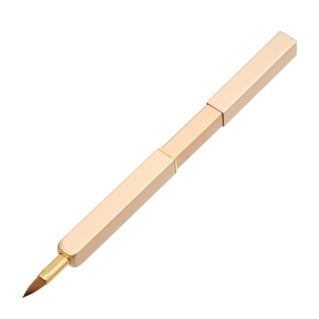 1uds Labio Brocha, Labial Lápiz Brocha, Brocha Herramienta, Cuadrado Forma, Dorado Tono
