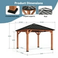 thumbnail image 5 of Modern Shade Tranquil Grove 11'x11’Hardtop Gazebo,Cedar Framed Pavilion with Galvanized Steel Roof,Permanent Patio Metal Gazebo for Outdoor Brown, 5 of 8