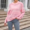 thumbnail image 1 of Suéter a cuadros para mujer suéter informal con cuello redondo suéter extragrande traje de vacaciones holgado, 1 of 9