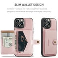 thumbnail image 3 of Allytech 2 in 1 Detachable Wallet Case for iPhone 14 Pro, [Support Wireless Charging] [4 Card Slots & 2 Cash Pocket], Retro PU Leather Magnetic Closure Shockproof Anti-Drop Slim Case, Pink, 3 of 8